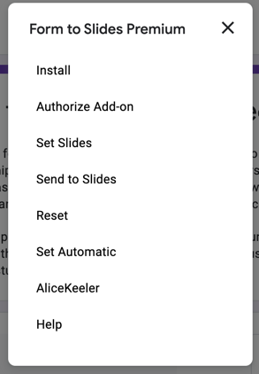 FOrm to slides premium menu
